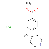 Chemical structure of methyl 4-(4-methylpiperidin-4-yl)benzoate hydrochloride - CSSB15082355460