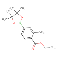 Chemical structure of ethyl 2-methyl-4-(4,4,5,5-tetramethyl-1,3,2-dioxaborolan-2-yl)benzoate - CSSB00010126581