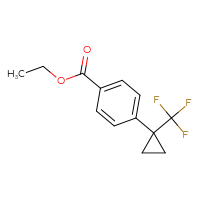 Chemical structure of ethyl 4-[1-(trifluoromethyl)cyclopropyl]benzoate - CSSB01402450601
