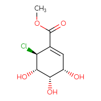 Chemical structure of methyl (3S,4S,5S,6S)-6-chloro-3,4,5-trihydroxycyclohex-1-ene-1-carboxylate - CSSB02130784858