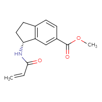 Chemical structure of methyl (3R)-3-(prop-2-enamido)-2,3-dihydro-1H-indene-5-carboxylate - CSSB21332079790