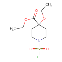 Chemical structure of ethyl 1-(chlorosulfonyl)-4-ethoxypiperidine-4-carboxylate - CSSB21224775722