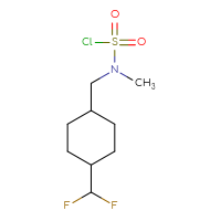 Chemical structure of N-{[4-(difluoromethyl)cyclohexyl]methyl}-N-methylsulfamoyl chloride - CSSB14846398015