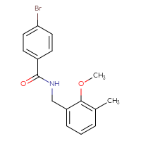 Chemical structure of 4-bromo-N-[(2-methoxy-3-methylphenyl)methyl]benzamide - CSSB02042004347