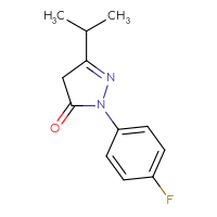 Chemical structure of 1-(4-fluorophenyl)-3-(propan-2-yl)-4,5-dihydro-1H-pyrazol-5-one - CSSB00000258327
