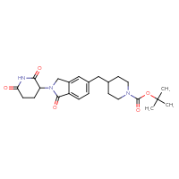 Chemical structure of tert-butyl 4-{[2-(2,6-dioxopiperidin-3-yl)-1-oxo-2,3-dihydro-1H-isoindol-5-yl]methyl}piperidine-1-carboxylate - CSSB03507620759