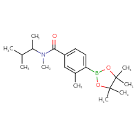 Chemical structure of N,3-dimethyl-N-(3-methylbutan-2-yl)-4-(4,4,5,5-tetramethyl-1,3,2-dioxaborolan-2-yl)benzamide - CSSB02533259919