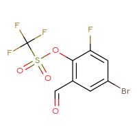 Chemical structure of 4-bromo-2-fluoro-6-formylphenyl trifluoromethanesulfonate - CSSB21009700582
