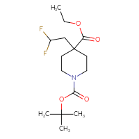Chemical structure of 1-tert-butyl 4-ethyl 4-(2,2-difluoroethyl)piperidine-1,4-dicarboxylate - CSSB00016983137