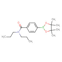 Chemical structure of N,N-dipropyl-4-(4,4,5,5-tetramethyl-1,3,2-dioxaborolan-2-yl)benzamide - CSSB00021538277