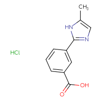 Chemical structure of 3-(5-methyl-1H-imidazol-2-yl)benzoic acid hydrochloride - CSSB21432459510