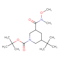 Chemical structure of tert-butyl 3-tert-butyl-5-[methoxy(methyl)carbamoyl]piperidine-1-carboxylate - CSSB02143015610