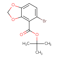 Chemical structure of tert-butyl 5-bromo-2H-1,3-benzodioxole-4-carboxylate - CSSB02235355075