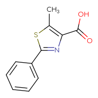 Chemical structure of 5-methyl-2-phenyl-1,3-thiazole-4-carboxylic acid - CSSB00011217525