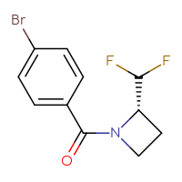 Chemical structure of (2S)-1-(4-bromobenzoyl)-2-(difluoromethyl)azetidine - CSSB14887139798
