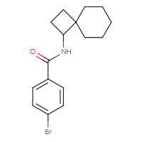 Chemical structure of 4-bromo-N-{spiro[3.5]nonan-1-yl}benzamide - CSSB00047817646