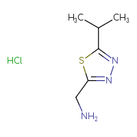 Chemical structure of 1-[5-(propan-2-yl)-1,3,4-thiadiazol-2-yl]methanamine hydrochloride - CSSB00000686029
