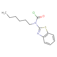 Chemical structure of N-(1,3-benzothiazol-2-yl)-N-hexylcarbamoyl chloride - CSSB21224764872