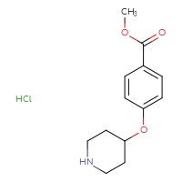 Chemical structure of methyl 4-(piperidin-4-yloxy)benzoate hydrochloride - CSSB00000761941