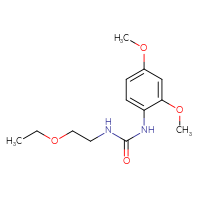 Chemical structure of 1-(2,4-dimethoxyphenyl)-3-(2-ethoxyethyl)urea - CSSB02013778110