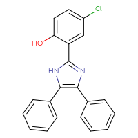 Chemical structure of 4-chloro-2-(4,5-diphenyl-1H-imidazol-2-yl)phenol - CSSB21298174816