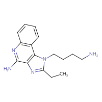 Chemical structure of 1-(4-aminobutyl)-2-ethyl-1H-imidazo[4,5-c]quinolin-4-amine - CSSB14948331008
