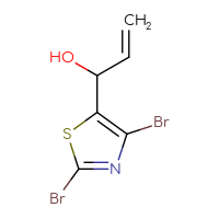 Chemical structure of 1-(2,4-dibromo-1,3-thiazol-5-yl)prop-2-en-1-ol - CSSB21246425175