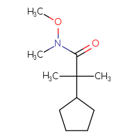 Chemical structure of 2-cyclopentyl-N-methoxy-N,2-dimethylpropanamide - CSSB00118574870