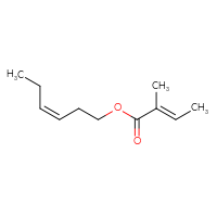 Chemical structure of (3Z)-hex-3-en-1-yl (2E)-2-methylbut-2-enoate - CSSB00020678915