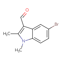 Chemical structure of 5-bromo-1,2-dimethyl-1H-indole-3-carbaldehyde - CSSB00010321042