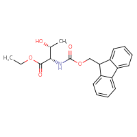 Chemical structure of ethyl (2S,3R)-2-({[(9H-fluoren-9-yl)methoxy]carbonyl}amino)-3-hydroxybutanoate - CSSB20962530843
