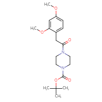 Chemical structure of tert-butyl 4-[2-(2,4-dimethoxyphenyl)acetyl]piperazine-1-carboxylate - CSSB00026822422