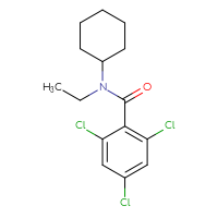 Chemical structure of 2,4,6-trichloro-N-cyclohexyl-N-ethylbenzamide - CSSB06477215268