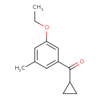 Chemical structure of cyclopropyl(3-ethoxy-5-methylphenyl)methanone - CSSB20814004175