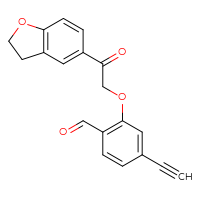 Chemical structure of 2-[2-(2,3-dihydro-1-benzofuran-5-yl)-2-oxoethoxy]-4-ethynylbenzaldehyde - CSSB21414459123