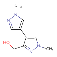 Chemical structure of {1,1'-dimethyl-1H,1'H-[4,4'-bipyrazol]-3-yl}methanol - CSSB06591886409