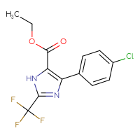 Chemical structure of ethyl 4-(4-chlorophenyl)-2-(trifluoromethyl)-1H-imidazole-5-carboxylate - CSSB00121573706