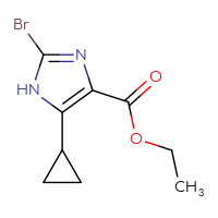 Chemical structure of ethyl 2-bromo-5-cyclopropyl-1H-imidazole-4-carboxylate - CSSB00025783743