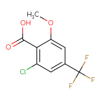 Chemical structure of 2-chloro-6-methoxy-4-(trifluoromethyl)benzoic acid - CSSB00020863120