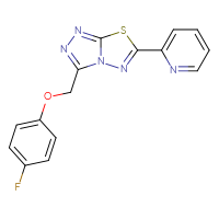 Chemical structure of 2-{3-[(4-fluorophenoxy)methyl]-[1,2,4]triazolo[3,4-b][1,3,4]thiadiazol-6-yl}pyridine - CSSB00121637103