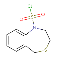 Chemical structure of 1,2,3,5-tetrahydro-4,1-benzothiazepine-1-sulfonyl chloride - CSSB14959847007