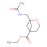 Chemical structure of ethyl 1-(acetamidomethyl)-2-oxabicyclo[3.1.1]heptane-5-carboxylate - CSSB02452847681