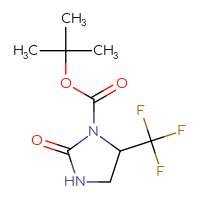 Chemical structure of tert-butyl 2-oxo-5-(trifluoromethyl)imidazolidine-1-carboxylate - CSSB14863703740