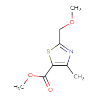 Chemical structure of methyl 2-(methoxymethyl)-4-methyl-1,3-thiazole-5-carboxylate - CSSB00011739635