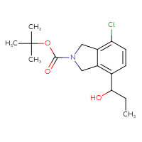 Chemical structure of tert-butyl 4-chloro-7-(1-hydroxypropyl)-2,3-dihydro-1H-isoindole-2-carboxylate - CSSB21246483246