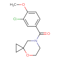 Chemical structure of 7-(3-chloro-4-methoxybenzoyl)-4-oxa-7-azaspiro[2.5]octane - CSSB02391190216