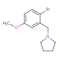 Chemical structure of 1-[(2-bromo-5-methoxyphenyl)methyl]pyrrolidine - CSSB00012259608