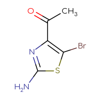 Chemical structure of 1-(2-amino-5-bromo-1,3-thiazol-4-yl)ethan-1-one - CSSB00009812886