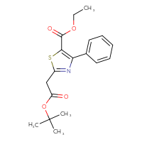 Chemical structure of ethyl 2-[2-(tert-butoxy)-2-oxoethyl]-4-phenyl-1,3-thiazole-5-carboxylate - CSSB00020649657