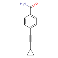 Chemical structure of 4-(2-cyclopropylethynyl)benzamide - CSSB02270737167